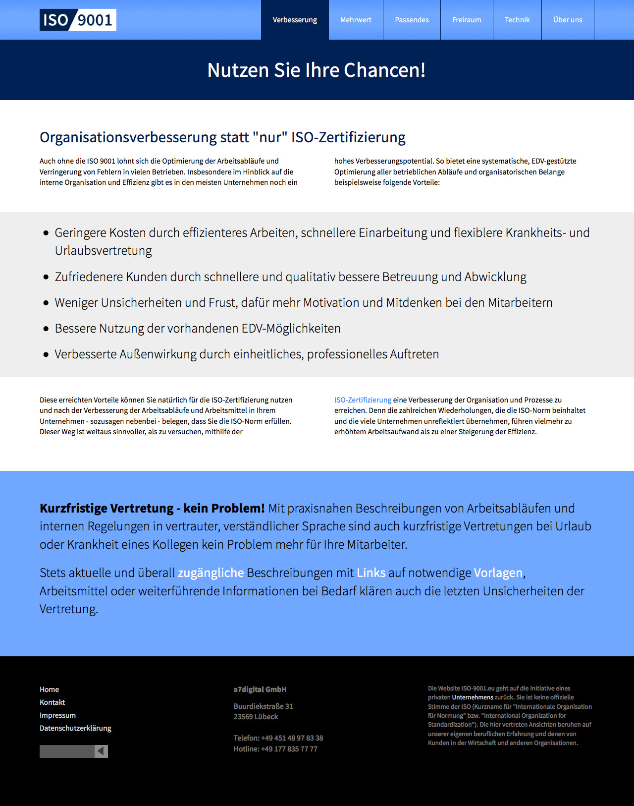 Verschieden farbiger Hintergrund gliedert den Text optisch (Screenshot: volle Seitenlänge bei 1280px Breite)