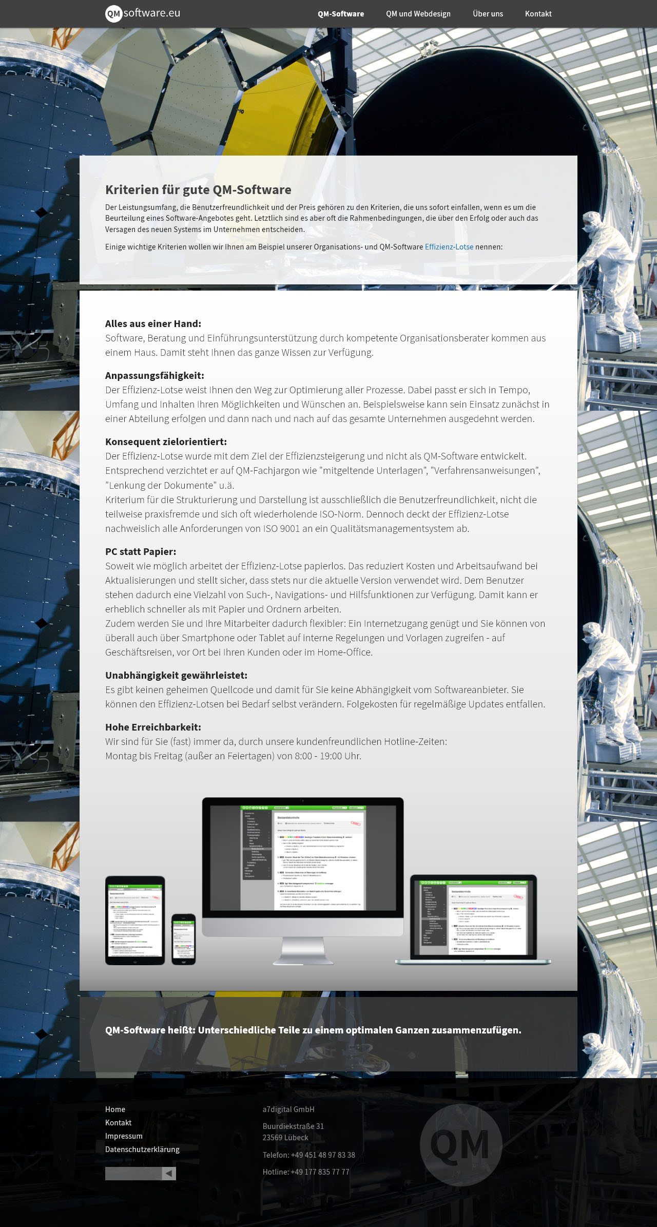 Verschiedenfarbige transparente und deckende Texthintergründe mit Verlauf gliedern die lange Seite optisch (Screenshot: volle Seitenlänge bei 1280px Breite)
